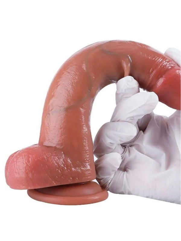Censan Gerçekçi Tasarımlı Vakum Tabanlı Silikon Dildo 21,6 cm - Görsel 4