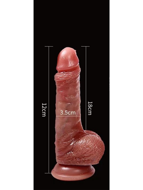 Censan Gerçekçi Tasarımlı Vakum Tabanlı Silikon Masaj Cihazı 18 cm