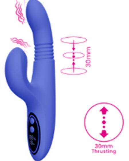 Censan İleri-Geri Hareketli (Thrusting) Rabbit Vibratör – 30mm İtme Özellikli Çift Uyarım