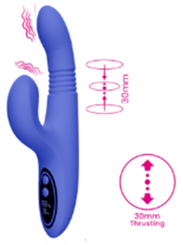 Censan İleri-Geri Hareketli (Thrusting) Rabbit Vibratör – 30mm İtme Özellikli Çift Uyarım