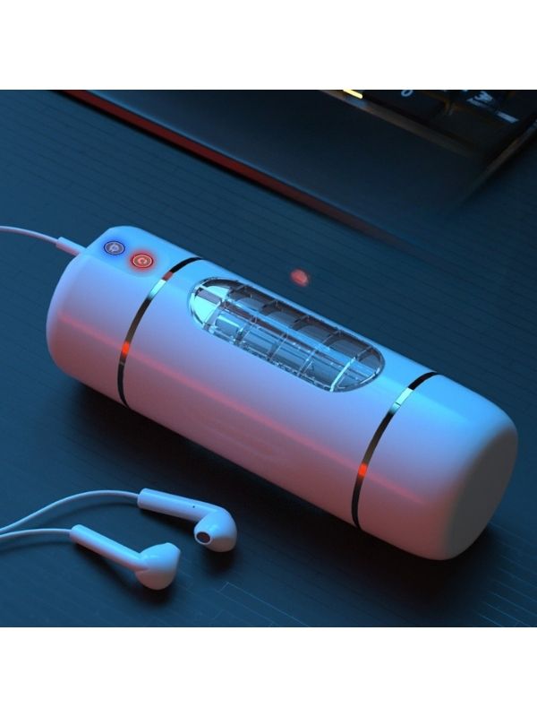 USB Şarjlı 10 Mod Titreşimli Sesli Akıllı Mastürbatör Beyaz - Görsel 3