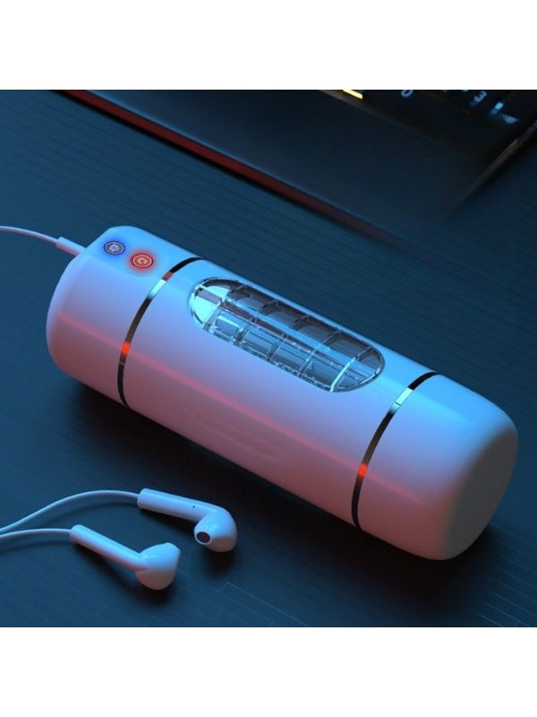 USB Şarjlı 10 Mod Titreşimli Sesli Akıllı Mastürbatör Beyaz - Görsel 5