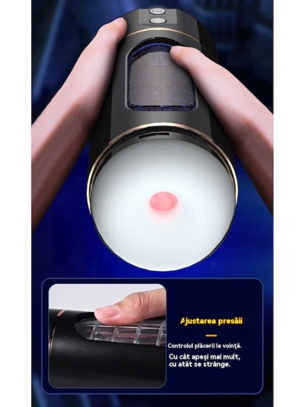 USB Şarjlı 10 Mod Titreşimli Sesli Akıllı Mastürbatör Siyah - Görsel 5